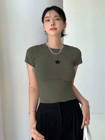 DAZY Star Print Crop Tee DAZY Star Print Crop Tee