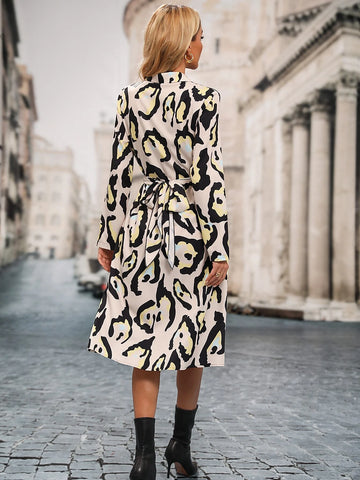 Allover Print Button Front Shirt Dress Allover Print Button Front Shirt Dress