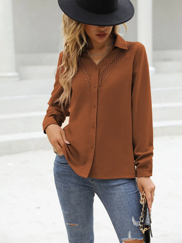 Guipure Lace Insert Shirt Guipure Lace Insert Shirt