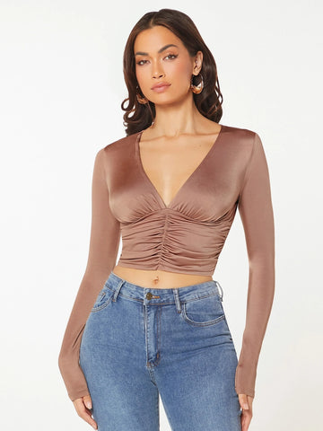 Ruched Front Crop Tee Ruched Front Crop Tee