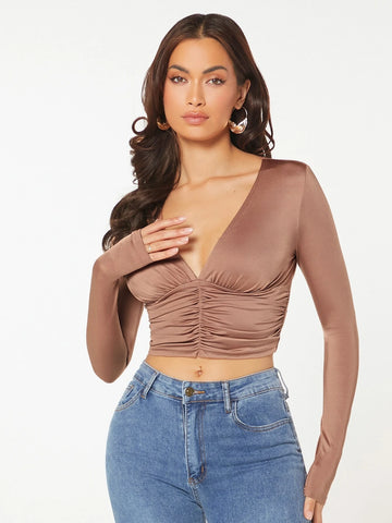 Ruched Front Crop Tee Ruched Front Crop Tee