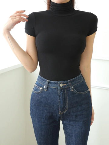 DAZY Solid High Neck Tee DAZY Solid High Neck Tee