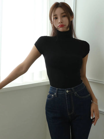 DAZY Solid High Neck Tee DAZY Solid High Neck Tee