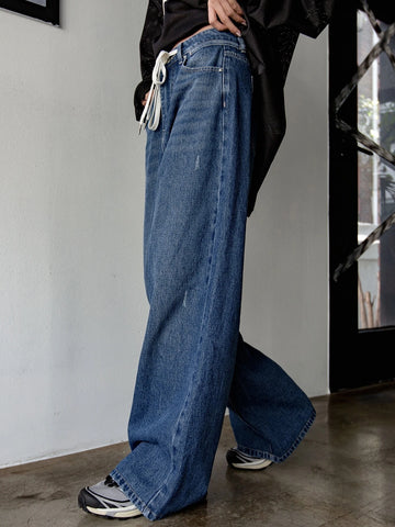 DAZY Drawstring Waist Wide Leg Jeans DAZY Drawstring Waist Wide Leg Jeans