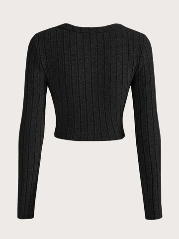 Solid Scoop Neck Crop Tee Solid Scoop Neck Crop Tee