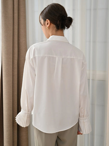 DAZY Pleated Cuff Drop Shoulder Shirt DAZY Pleated Cuff Drop Shoulder Shirt