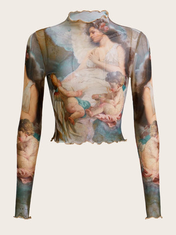 Figure Graphic Lettuce Trim Crop Tee Figure Graphic Lettuce Trim Crop Tee