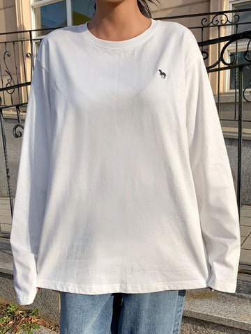 DAZY Horse Print Drop Shoulder Tee DAZY Horse Print Drop Shoulder Tee