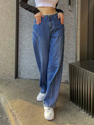 Washed Wide Leg Jeans Washed Wide Leg Jeans