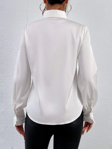 Ruffle Trim Flounce Sleeve Shirt Ruffle Trim Flounce Sleeve Shirt