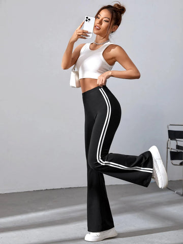 Striped Tape Flare Leg Pants Striped Tape Flare Leg Pants