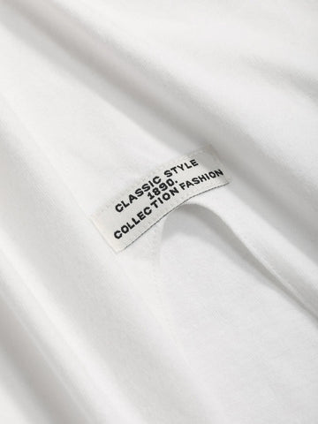 DAZY Solid Split Hem Patched Drop Shoulder Tee DAZY Solid Split Hem Patched Drop Shoulder Tee