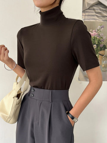 DAZY Solid High Neck Tee DAZY Solid High Neck Tee