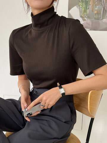 DAZY Solid High Neck Tee DAZY Solid High Neck Tee