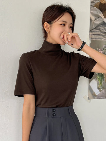 DAZY Solid High Neck Tee DAZY Solid High Neck Tee