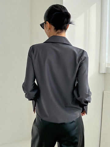 DAZY Solid Button Front Shirt DAZY Solid Button Front Shirt