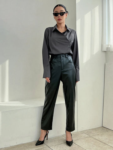 DAZY Solid Button Front Shirt DAZY Solid Button Front Shirt