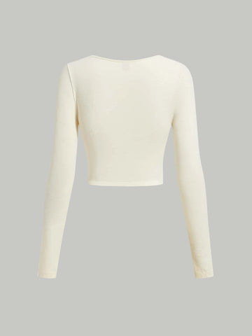 Sweetheart Neck Ruched Crop Tee Sweetheart Neck Ruched Crop Tee