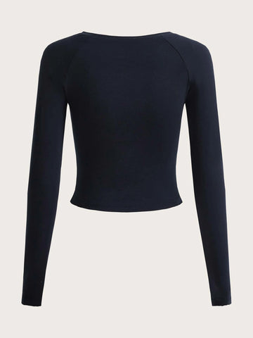 ICON Number Print Raglan Sleeve Crop Tee ICON Number Print Raglan Sleeve Crop Tee