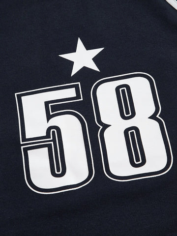 ICON Number Print Raglan Sleeve Crop Tee ICON Number Print Raglan Sleeve Crop Tee