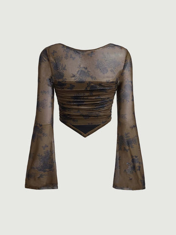 MOD Floral Print Hanky Hem Tee MOD Floral Print Hanky Hem Tee