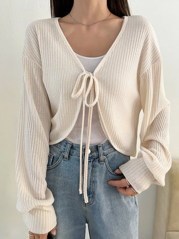 DAZY Tie Front Drop Shoulder Tee DAZY Tie Front Drop Shoulder Tee