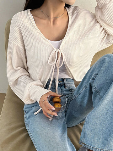 DAZY Tie Front Drop Shoulder Tee DAZY Tie Front Drop Shoulder Tee