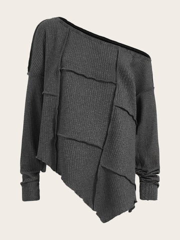 Press Crease Drop Shoulder Lettuce Trim Tee Press Crease Drop Shoulder Lettuce Trim Tee