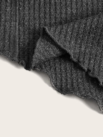 Press Crease Drop Shoulder Lettuce Trim Tee Press Crease Drop Shoulder Lettuce Trim Tee