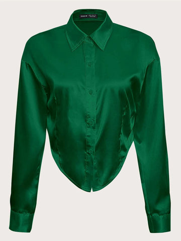 Drop Shoulder Bandana Hem Shirt Drop Shoulder Bandana Hem Shirt