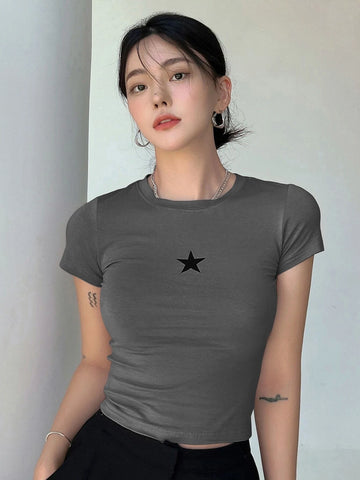 DAZY Star Print Crop Tee DAZY Star Print Crop Tee