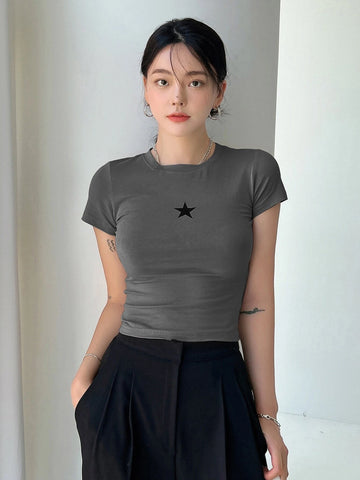 DAZY Star Print Crop Tee DAZY Star Print Crop Tee