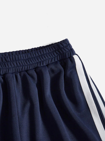 EZwear Contrast Striped Side Jacket & Flap Pocket Cargo Pants EZwear Contrast Striped Side Jacket & Flap Pocket Cargo Pants
