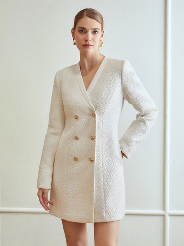 MOTF PREMIUM WOOL-MIX TWEED FITTED DRESS WITHOUT BELT MOTF PREMIUM WOOL-MIX TWEED FITTED DRESS WITHOUT BELT