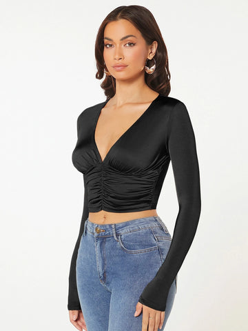 Ruched Front Crop Tee Ruched Front Crop Tee