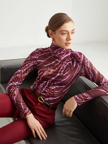 MOTF PREMIUM ABSTRACT TURTLENECK TOP MOTF PREMIUM ABSTRACT TURTLENECK TOP