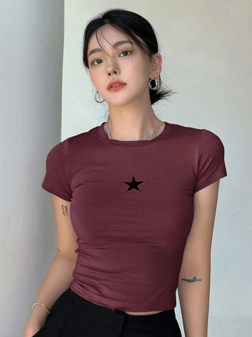 DAZY Star Print Crop Tee DAZY Star Print Crop Tee
