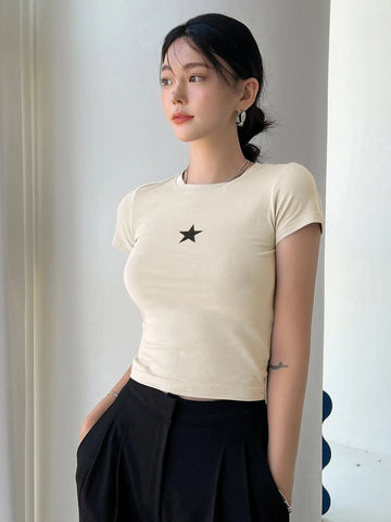 DAZY Star Print Crop Tee DAZY Star Print Crop Tee