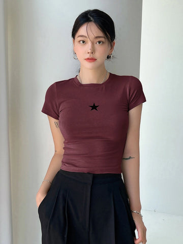 DAZY Star Print Crop Tee DAZY Star Print Crop Tee