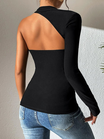 Asymmetrical Neck Cut Out Tee Asymmetrical Neck Cut Out Tee