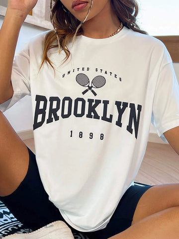 Letter Graphic Drop Shoulder Tee Letter Graphic Drop Shoulder Tee