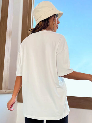 Letter Graphic Drop Shoulder Tee Letter Graphic Drop Shoulder Tee