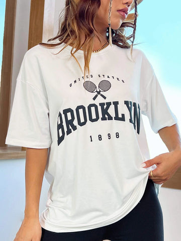Letter Graphic Drop Shoulder Tee Letter Graphic Drop Shoulder Tee