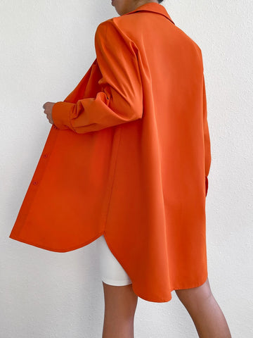 EZwear Drop Shoulder Pocket Patched Shirt EZwear Drop Shoulder Pocket Patched Shirt