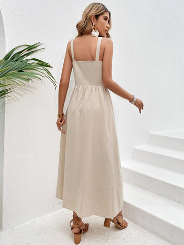 VCAY Button Front Cami Dress VCAY Button Front Cami Dress