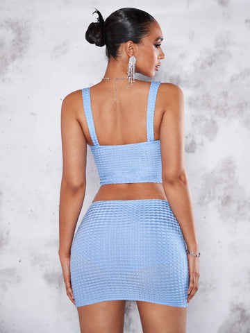 BAE Hook And Eye Bustier Cami Top & Bodycon Skirt BAE Hook And Eye Bustier Cami Top & Bodycon Skirt