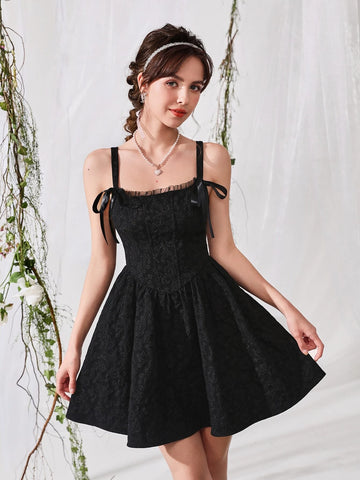 MOD Solid Knot Detail Jacquard Cami Dress MOD Solid Knot Detail Jacquard Cami Dress