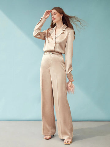 MOTF PREMIUM SATIN PINSTRIPE BLAZER BLOUSE MOTF PREMIUM SATIN PINSTRIPE BLAZER BLOUSE
