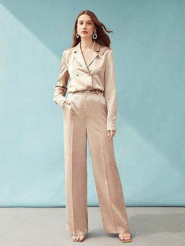 MOTF PREMIUM SATIN PINSTRIPE BLAZER BLOUSE MOTF PREMIUM SATIN PINSTRIPE BLAZER BLOUSE