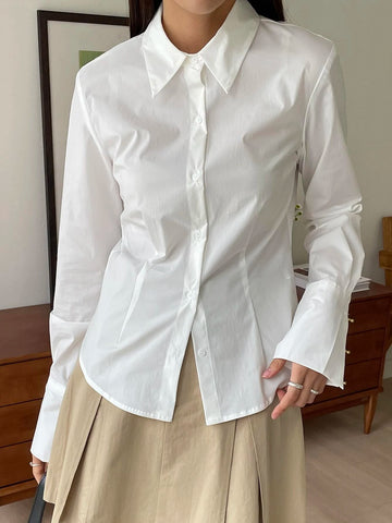 DAZY Solid Button Front Shirt DAZY Solid Button Front Shirt